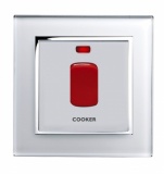 45A Cooker switch with Neon DP White CT